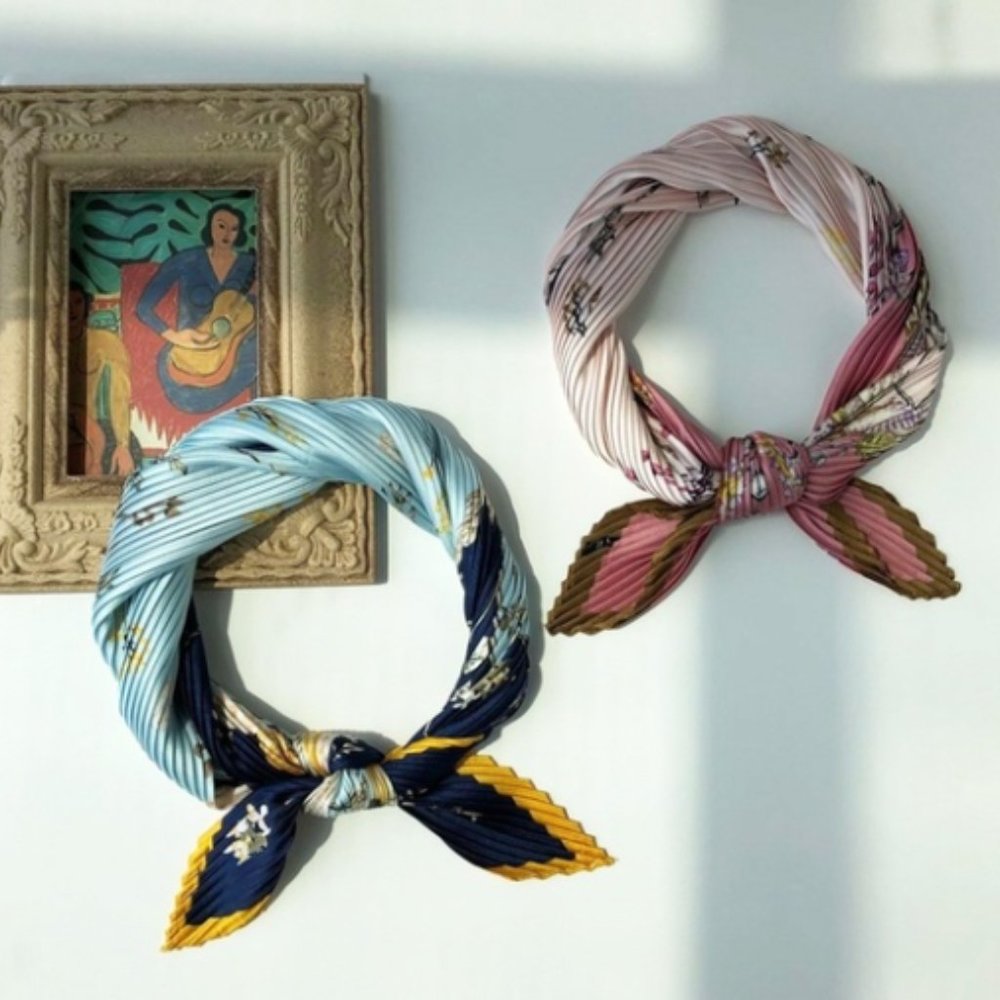 Fashion Square Fold Scarf Kerchief Silk Head Wrap